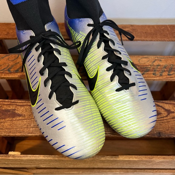 New Nike Mercurial Victory 6 DF FG Blue Chrome Neymar Soccer Cleats Men’s 12.5 - Picture 10 of 12